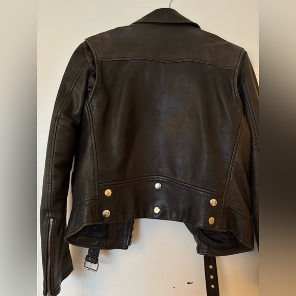 BLK Denim Genuine leathered moto jacket - Picture 2 of 3